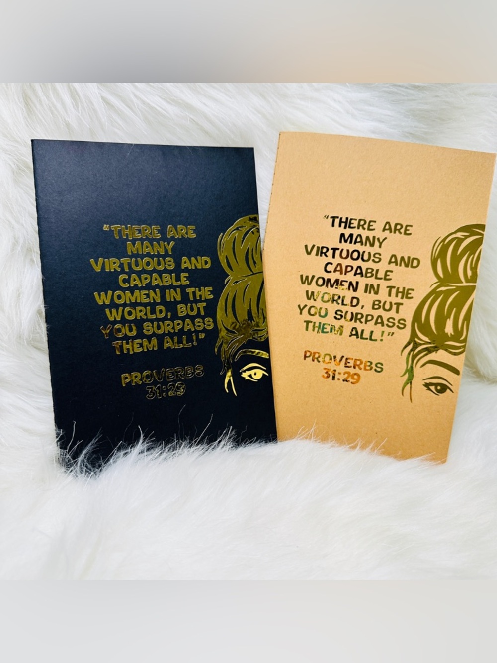 2 Inspirational, Faith Based Kraft Notebooks w/ a Gold Heart Pen